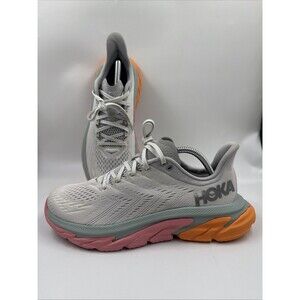 Hoka One One Women’s Clifton Edge Running Shoes Us10 Gray Pink Orange 1110511